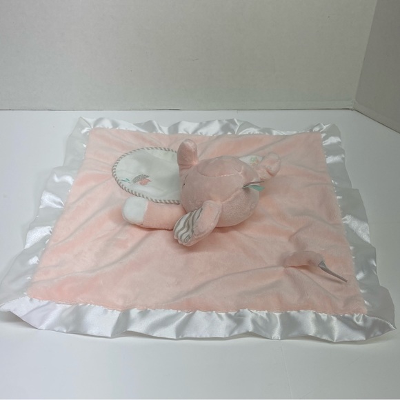 Pink Elephant Lovey Douglas Cuddle Toys Lil Snuggler Pink White Security Blanket - Picture 3 of 10